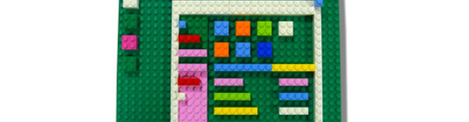 The Windows Desktop with an open explorer window depicted using Legos.