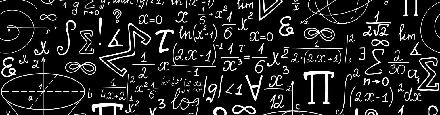 Various mathematical signs, equations, and calculations.